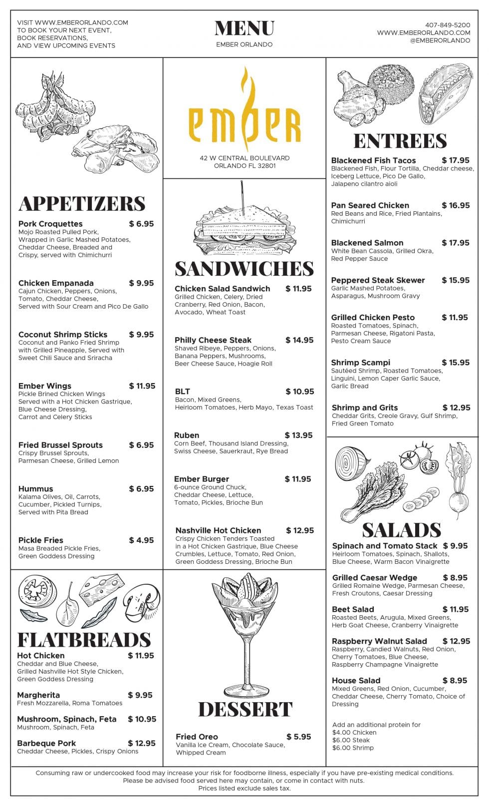 ember restaurant menu